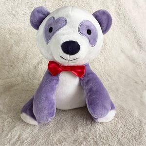 Hallmark Valentines Day Purple Panda Bear Heart Red Bow 9” Plush Stuffed Animal